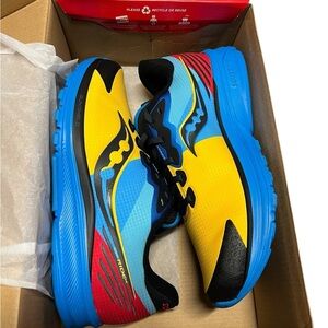 Saucony Vibrant Blue and Yellow Athletic Shoes